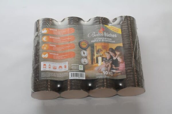 Bûches compressées Belles bûches 4 bûches, L27, hêtre