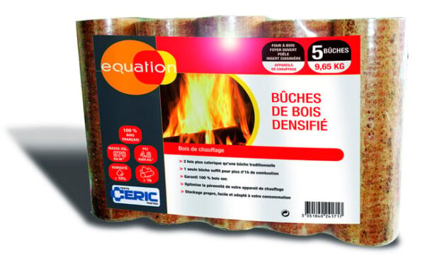 Bûches compressées EQUATION sac 5 bûches, L.30cm