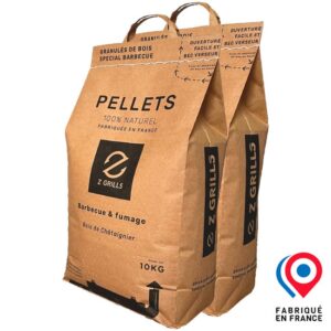 Pellets Barbecue ZGRILLS Châtaignier Lot de 2 sacs 10 Kg BBQ